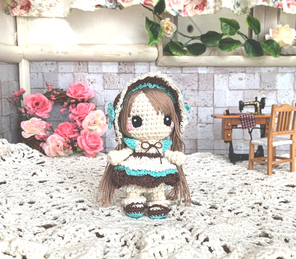 Nさまオーダー品】あみぐるどーるプチサイズ*チョコミント色の 