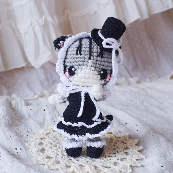 sample あみぐるみ　ぬいぐるみ　サバトラ　猫　オーダーメイド オーダーぬいぐるみ》 毛が長めの愛猫ちゃんのオーダー