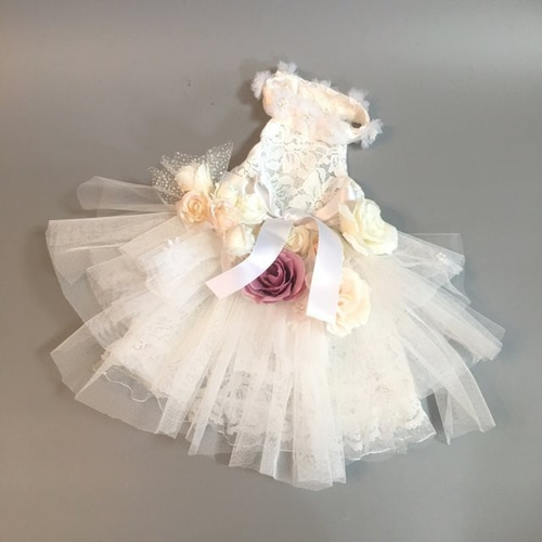 犬服ウェディングドレス風ワンピースオーダー見本