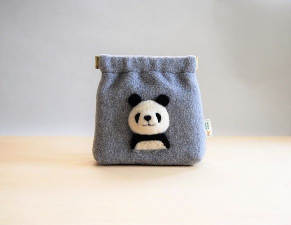 ぱんだポーチ　小さなメッセージカード付　再販　Creema限定　送料無料 1枚目の画像