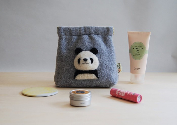 ぱんだポーチ　小さなメッセージカード付　再販　Creema限定　送料無料 3枚目の画像