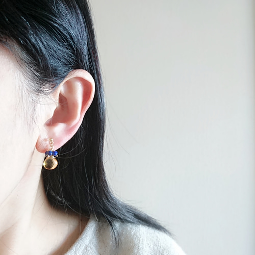 のんたん14kgf天然石Leafcarvingトリプレットピアス のんたん様専用14kgf天然石Leafcarvingトリプレットピアス - メルカリ