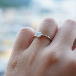 ITS：101【天然石系列・Opal・歐泊・蛋白石】925銀戒指。 第3張的照片