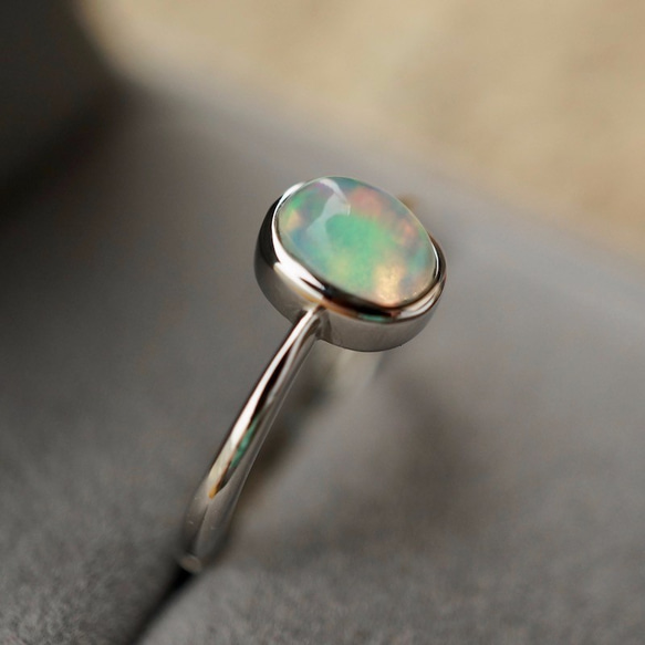 ITS：102【戒指系列・Opal・歐泊・蛋白石】925銀戒指。附精美包裝盒。 第2張的照片