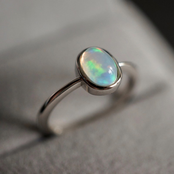 ITS：102【戒指系列・Opal・歐泊・蛋白石】925銀戒指。附精美包裝盒。 第3張的照片
