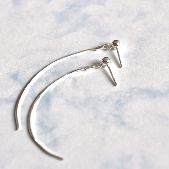 ITS：211【耳環系列・直線】925銀精緻細緻耳釘耳環。附精美包裝盒。 第3張的照片