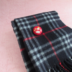 ブローチお正月♪（赤い丸型）羊毛フェルト 3枚目の画像