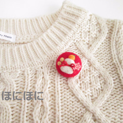 お正月ブローチ♪（赤い丸型）羊毛フェルト 1枚目の画像