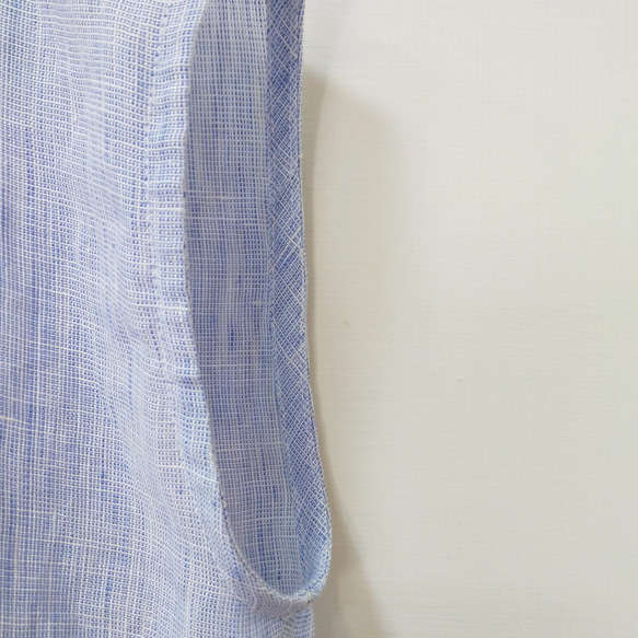 Feliz & Recap [ 小包袖衫 ]亞麻  藍白混色 第4張的照片