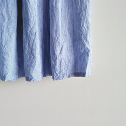 Feliz & Recap [ 細摺鬆緊帶長裙 ] 亞麻 藍白條紋 第7張的照片