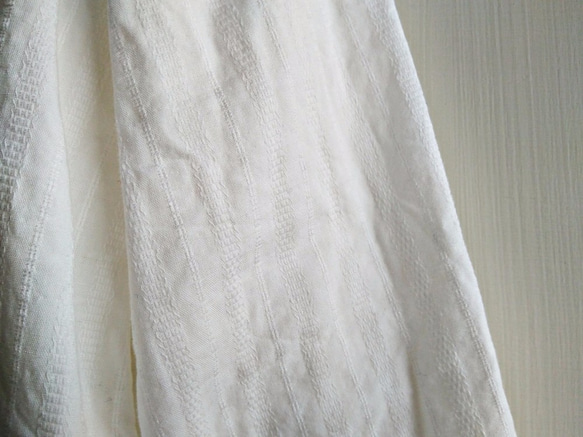 Feliz & Recap [ 長版緹花襯衫 ] 雙層棉紗 白 / 秋冬款 第9張的照片