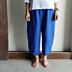 Feliz＆Recap [Pumpy Cropped Pants]リネンブルー/シックリネン 1枚目の画像