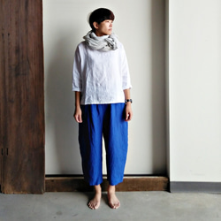 Feliz＆Recap [Pumpy Cropped Pants]リネンブルー/シックリネン 2枚目の画像