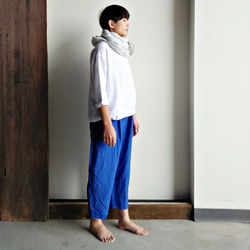 Feliz＆Recap [Pumpy Cropped Pants]リネンブルー/シックリネン 3枚目の画像