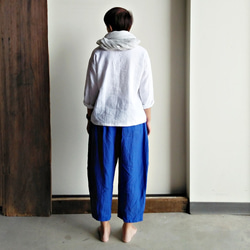 Feliz＆Recap [Pumpy Cropped Pants]リネンブルー/シックリネン 4枚目の画像