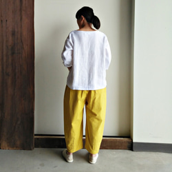 Feliz & Recap [ 寬版縮口八分褲 ] 黃 純棉 第4張的照片