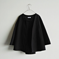 Feliz & Recap [ 寬袖開襟外套 ] 純棉(厚)  黑 第7張的照片