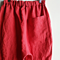 Feliz & Recap [ 前口袋窄管褲 ] 秋冬  厚麻  紅 第5張的照片