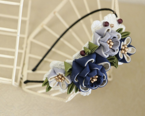 つまみ細工　カチューシャ　花冠 花冠 つまみ細工 カチューシャ ouka 通販 14745894｜Creema