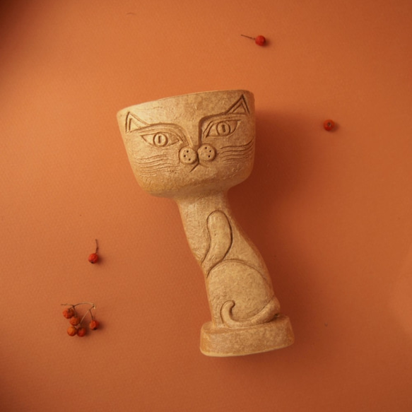クマゲラワイナリー特製　”森の宴コブレット”　　ネコ 6枚目の画像