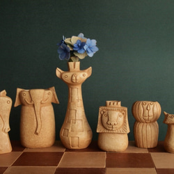 【 SAVANNA CHESS VASE 】 　  Flower Vase of the animal shape 第2張的照片