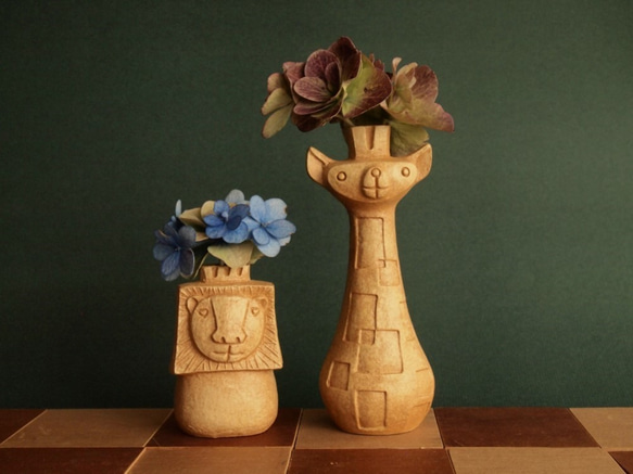 【 SAVANNA CHESS VASE 】 　  Flower Vase of the animal shape 第7張的照片