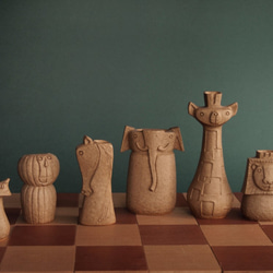 SAVANNA CHESS VASE    サバンナチェスベース　  ライトブラウン 1枚目の画像