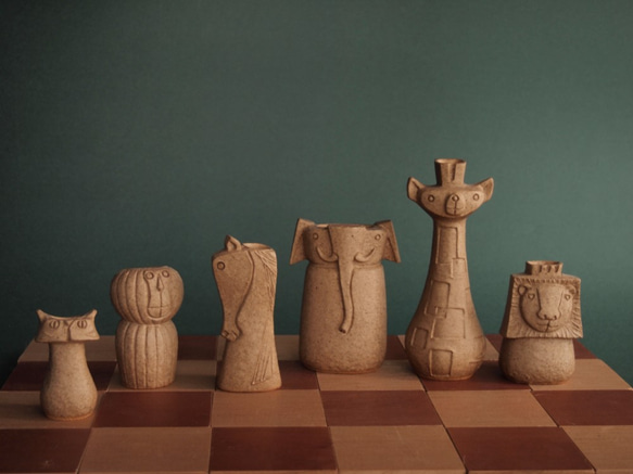 SAVANNA CHESS VASE サバンナチェスベース ライトブラウン 一輪挿し