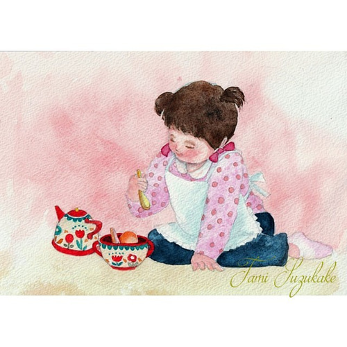 水彩画・原画「愛らしい子供」シリーズ 絵画 tami suzukake 通販 水彩画・原画「愛らしい子供」シリーズ 絵画 tami suzukake 通販