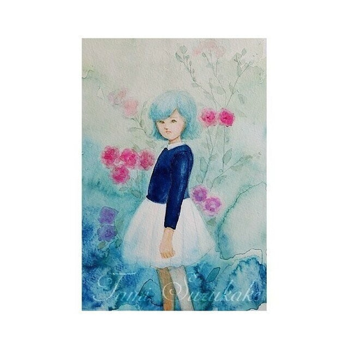 水彩画・原画「愛らしい子供」シリーズ 絵画 tami suzukake 通販
