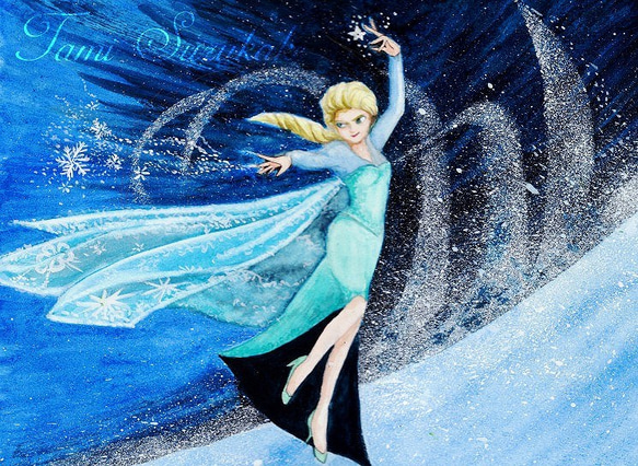 水彩・原画「アナと雪の女王」 絵画 tami suzukake 通販 4633557