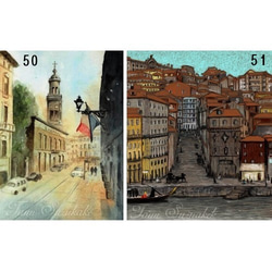 ポストカード３枚組「50・フランスの街」「51・ポルトガルの旧市街地区」 1枚目の画像