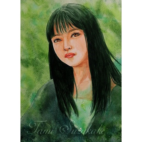 水彩・原画「美人画・黒髪」 絵画 tami suzukake 通販 4874447｜Creema