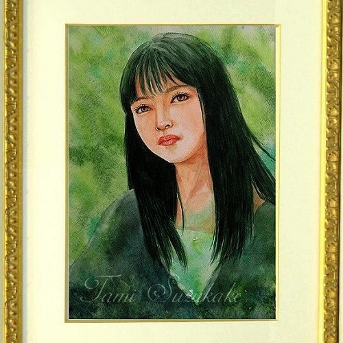 美人画　水彩画