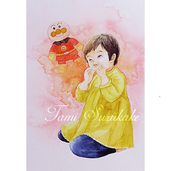 透明水彩でお子様の似顔絵描きます（A4サイズ） 絵画 tami suzukake 