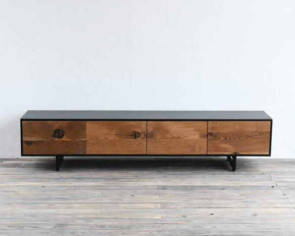 IRON COVERD BOARD 〜900 / ローボード・サイドボード・TVボード wood steel colorは マットブラック オーク ブラウン color ナチュラル