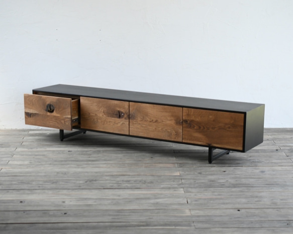 IRON COVERD BOARD 〜900 / ローボード・サイドボード・TVボード wood steel colorは マットブラック オーク ブラウン color ナチュラル