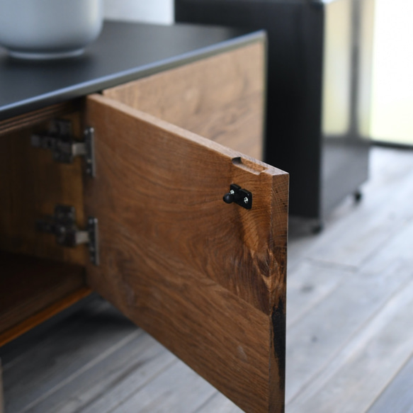 IRON COVERD BOARD 〜900 / ローボード・サイドボード・TVボード wood steel colorは マットブラック オーク ブラウン color ナチュラル