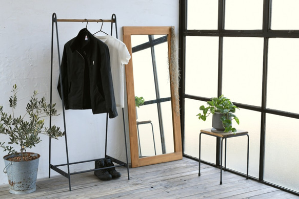 STEELWOOD HANGER RACK （W900）/ ハンガーラック color steel マットブラック wood