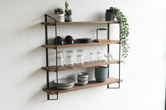 WALL RACK set - Walnut（W900)　/ ウォールラック 収納 5枚目の画像