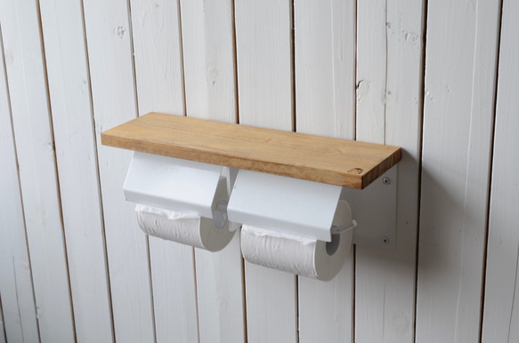 松木材質 帶蓋廁紙架 雙 第3張的照片