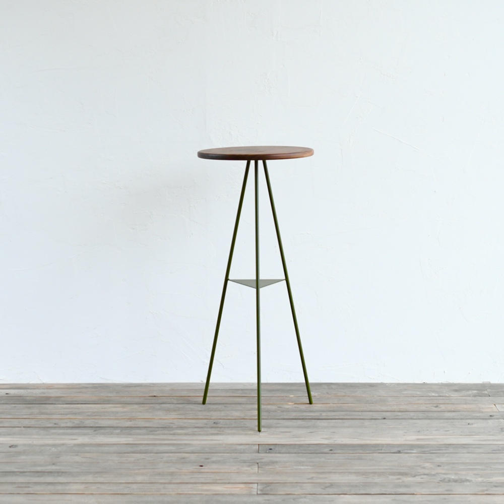Tripod table - Walnut woodtop High（ウォルナット 丸テーブル・ハイ）その他金属 サイドテーブル