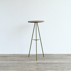 Tripod table - Walnut woodtop High（ウォルナット 丸テーブル・ハイ） 1枚目の画像