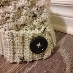 【送料無料】カナダ産毛糸のツイードニット帽 1枚目の画像