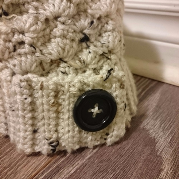 【送料無料】カナダ産毛糸のツイードニット帽 1枚目の画像