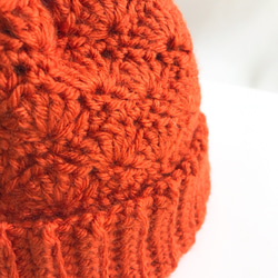 加拿大松紗針織橙色針織帽 第3張的照片