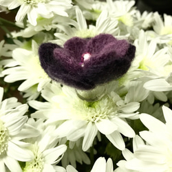 紫色羊毛氈小花戒指 第2張的照片