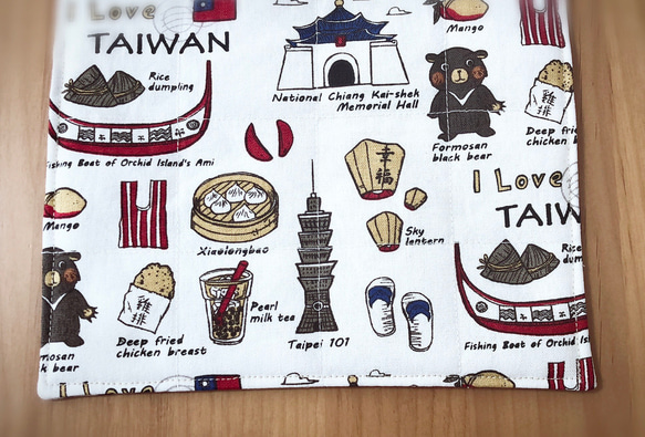 台灣伴手禮系列-手工隔熱餐墊-台灣印象-白色/粉紅色 第4張的照片