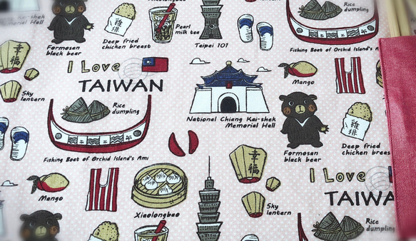 台灣伴手禮-手工綁繩餐墊-付餐具收納袋—粉色-台灣印象 第2張的照片