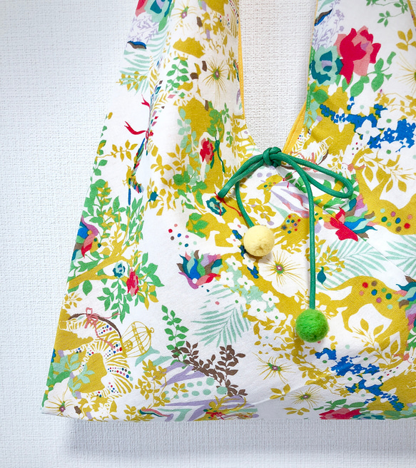 暢銷春色/雙面用日式粽型側背包-大尺寸-黃色森林 第2張的照片
